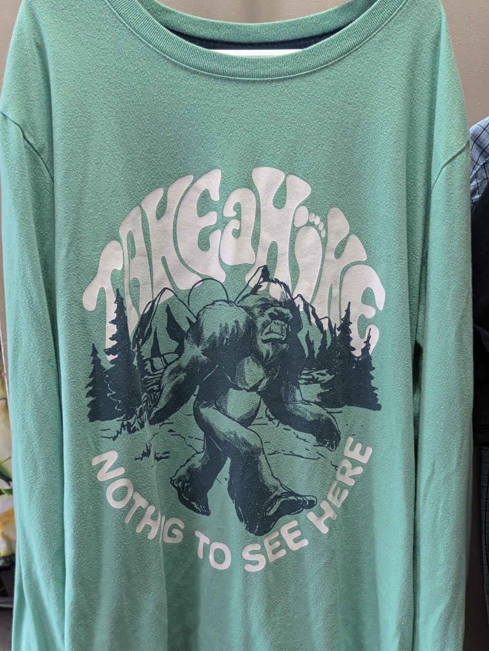 Sonoma Mint Green Long Sleeve Tee with Sasquatch Graphic